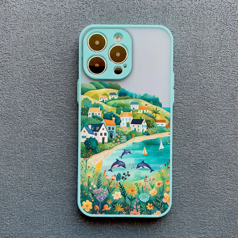 Strandlandschaft Wellen-Muster Handyhülle für iPhone 17 15 16 Pro Max Plus 14 13 12 11 Pro Max Mini XS XR X 16 Plus Schutzhüllen – Detail 10