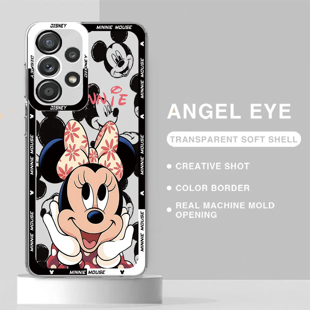 Disney Mickey Mouse Case for Samsung Galaxy A13 A24 A33 A25 A54 A34 A14 4G A23 A15 A73 5G Transparent Soft Cover