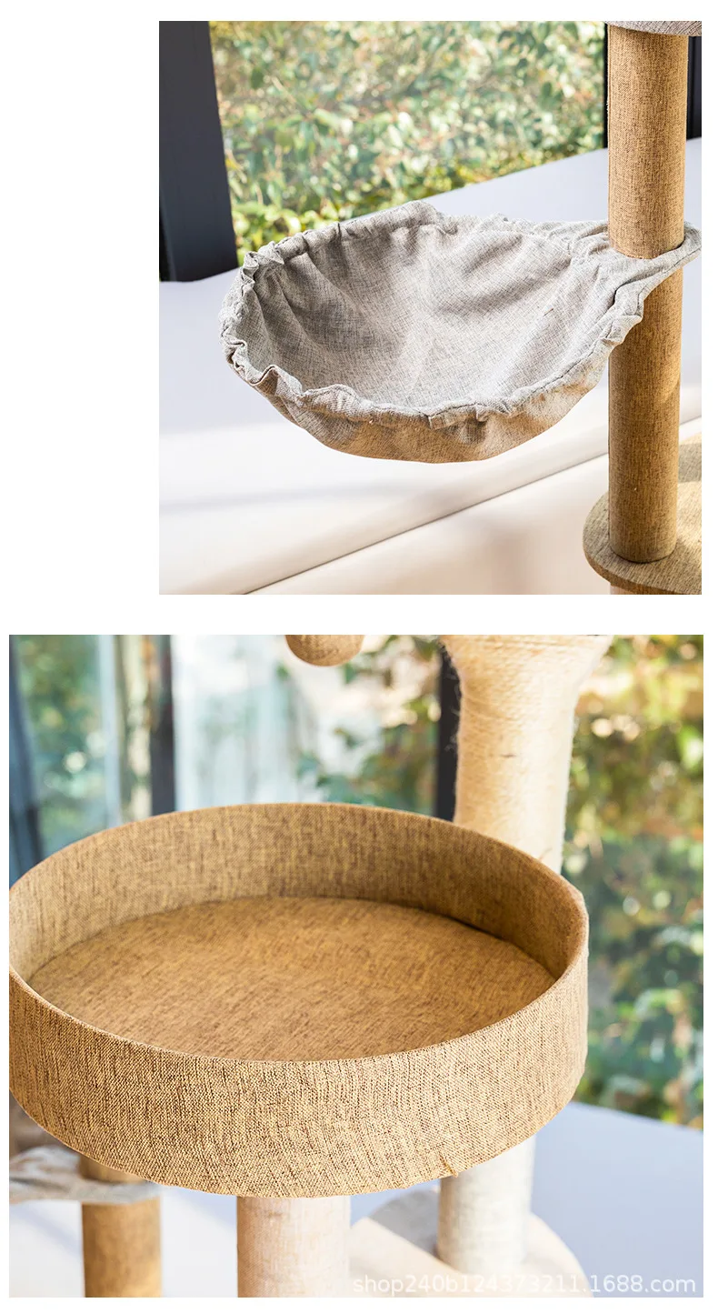 Title 8, Cat Tree House Wooden Cat Towers Condo Pet Furn...