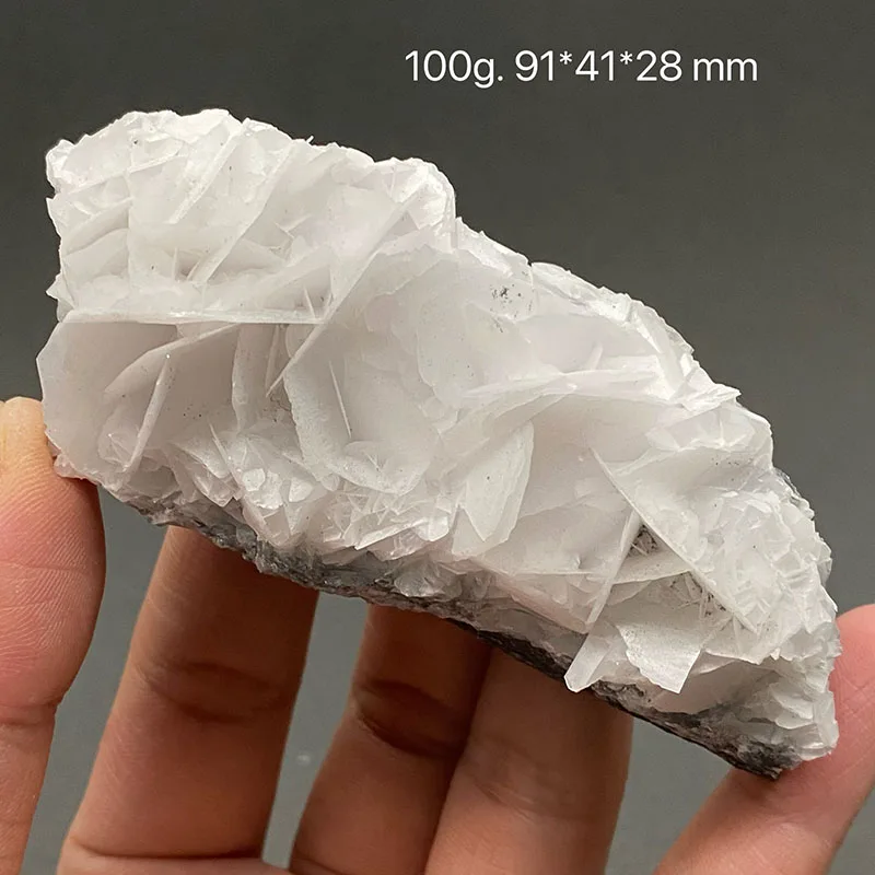 100% natural white flake calcite (fluorescent effect pink) raw stone mineral specimen healing crystal stone gemstone collection