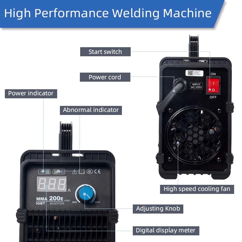 RILAND MMA Welder / Inverter Stick Welder 220V Portable Current Adjustable Compact Welding Machine Manual Metal Arc Welder 4