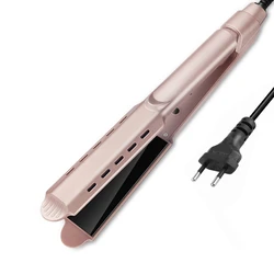 Women Hair Straightener Temperature Adjustment Ceramic Tourmaline Ionic Flat Iron Curling Hair Curler For Wet Dry Women Hair