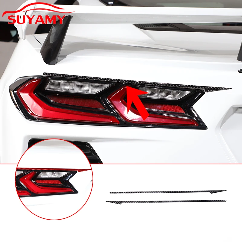 

Soft Carbon Fiber Car Tail Light Brow Trim Stickers For 2020-2023 Corvette C8 Stingray Z51 Z06 Auto Interior Accessories