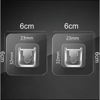 Self Adhesive Buckle Wall Hooks Hanger Transparent Hooks Suction Wall Storage Holder for Kitchen Bathroom 2