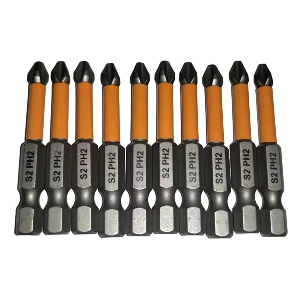 

11pcs 50mm PH2 Long Magnetic Screwdrivers Bit With Holder For 1/4 Electric Hand Screwdrive Power Tool Accessories Replacement