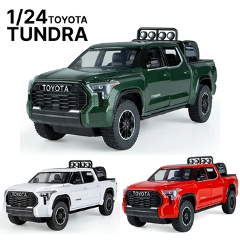 1/24 도요타 툰드라 TRD 픽업 트럭, 오프로드 다이캐스트 합금 미니어처 장난감 자동차 모델, 풀백 사운드 라이트 컬렉션, 소년용 선물