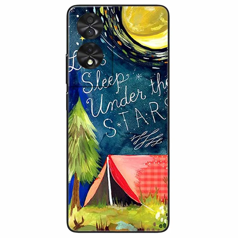 Floral Silicone Soft TPU Phone Cover with Black Bumper