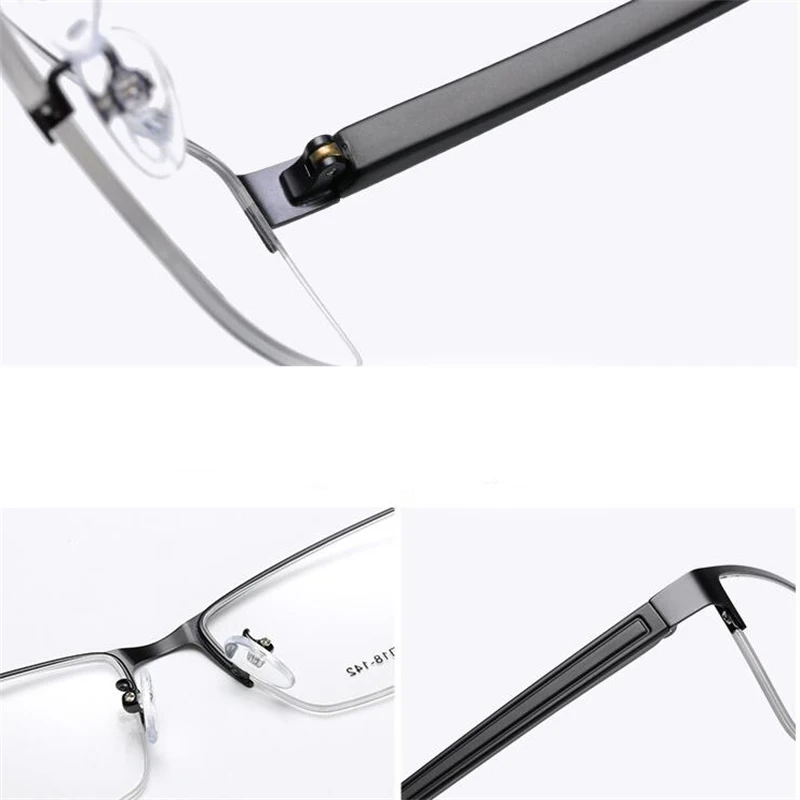 Semi-Rimless Steampunk Shortsighted Prescription Glasses Women Men Anti Blue Rays Computer Myopia Spectacles 0 -0.5 -0.75 To -6 4