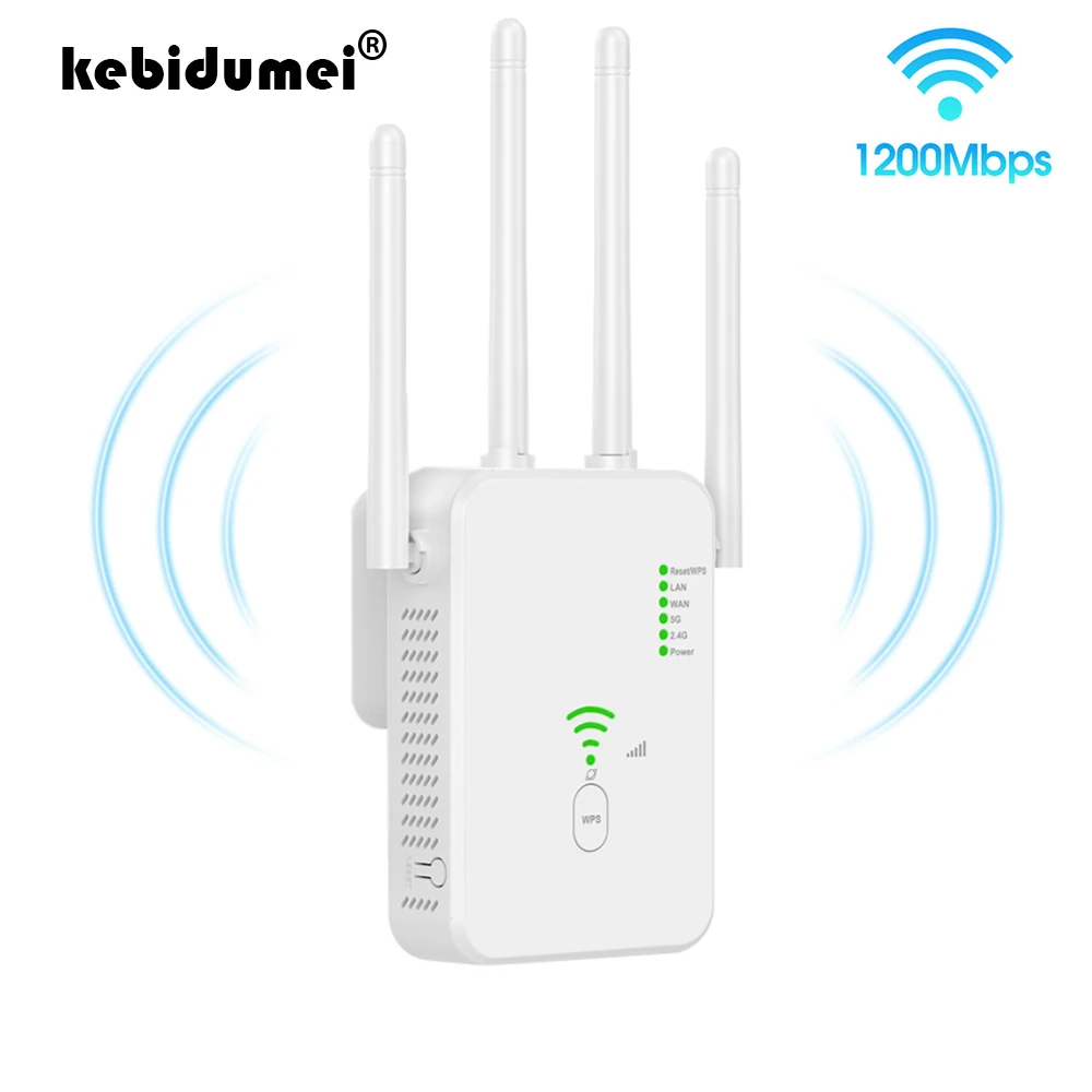 

Беспроводной Wi-Fi репитер, двухдиапазонный, 2,4 ГГц, 802.11ac, 1200 Мбит/с