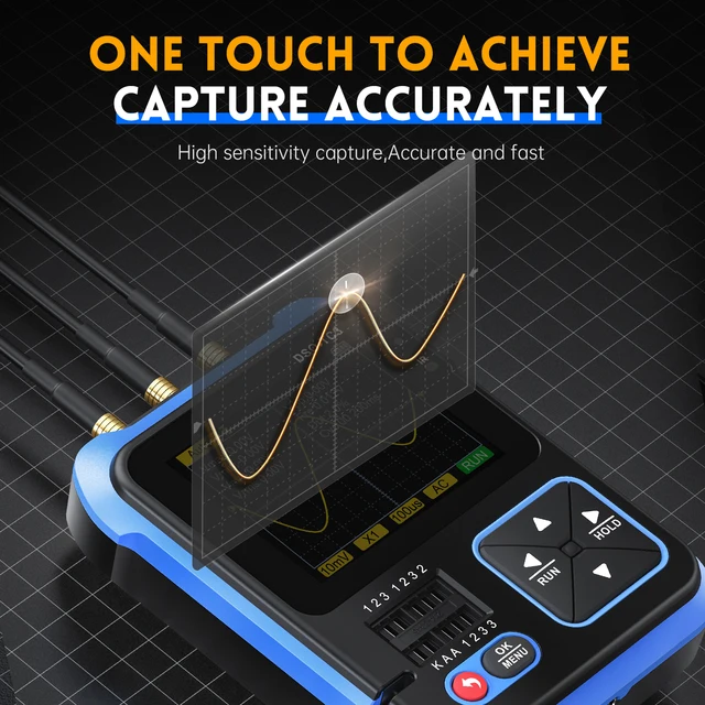 FNIRSI DSO-TC3 Handheld Digital Oscilloscope Transistor Tester 3-in-1 Support Diode Capacitance Voltage LCR Detect PWM Out 4
