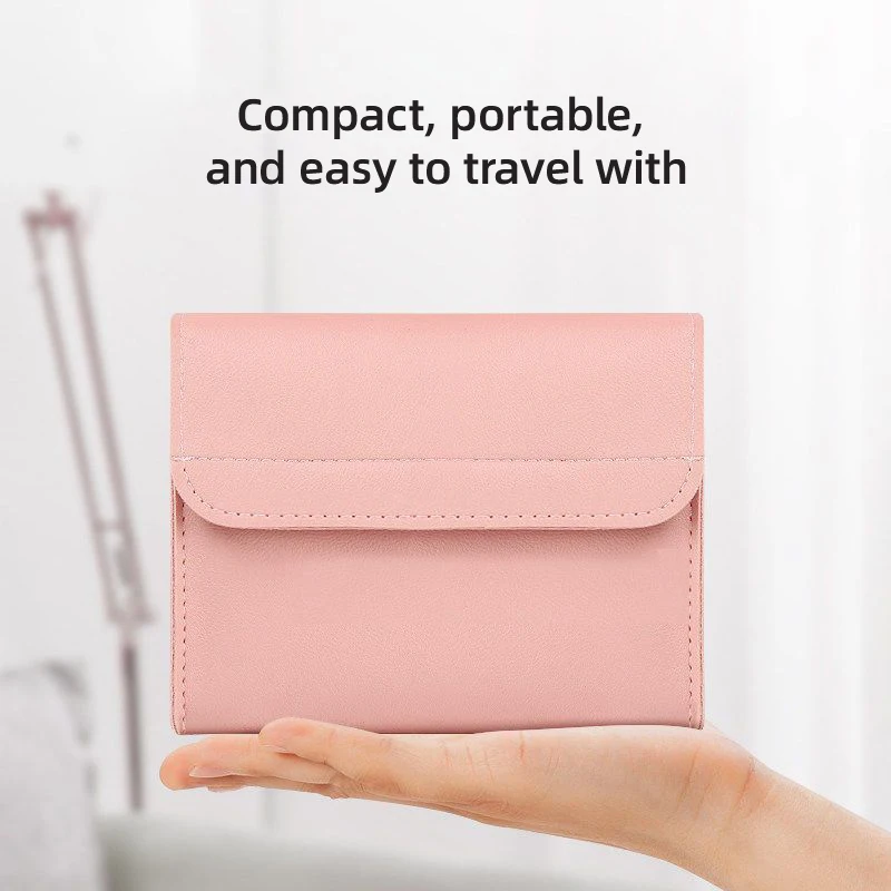 Leather Portable Power Storage Bag - Waterproof, Easy to Clean, USB Cable Organizer, Solid Color