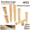 4Pcs Furniture Legs Kit Wooden Solid Furniture Feet Oblique/Straight Table Feet Non-slip Furniture Chair Replacement Sofa Legs