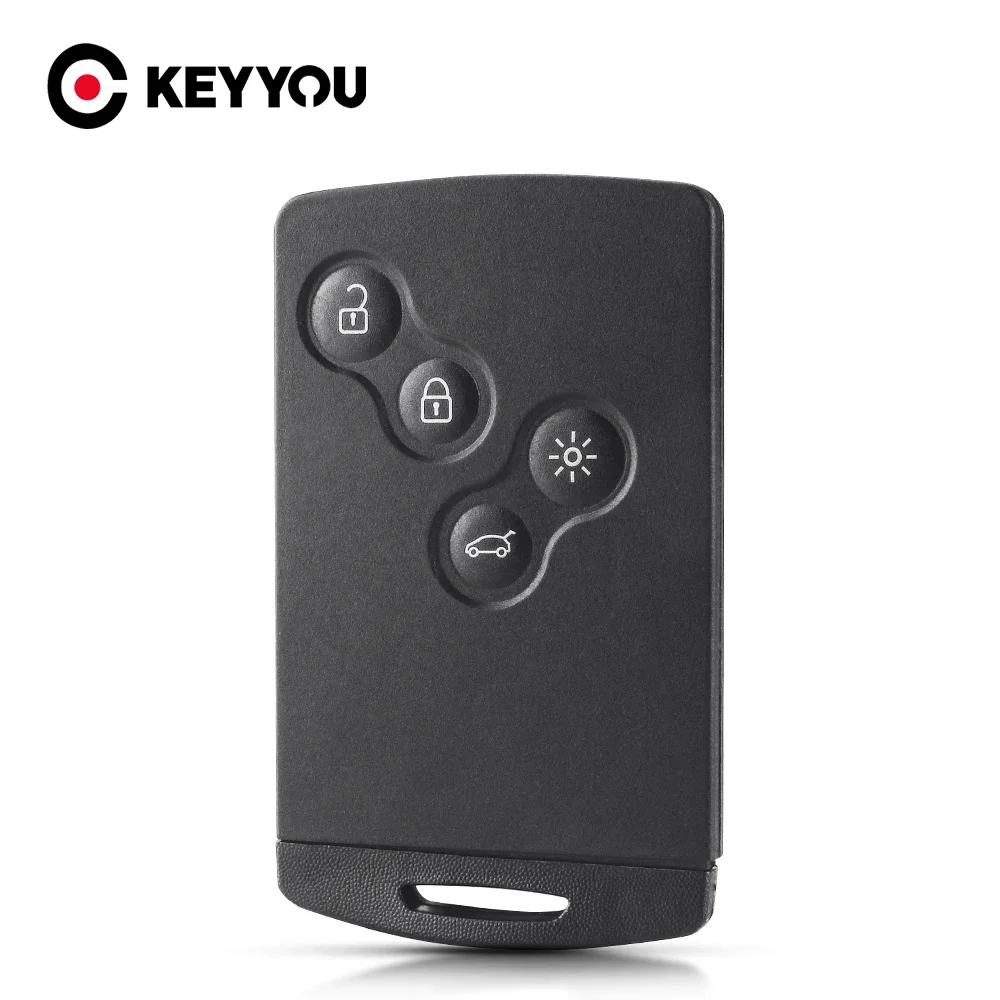 KEYYOU-carcasa para llave de coche, 2 piezas, entrada sin llave, 4 botones, Megane para Renault, Laguna, Koleos, Fluence, Scenic, Clio, Captur