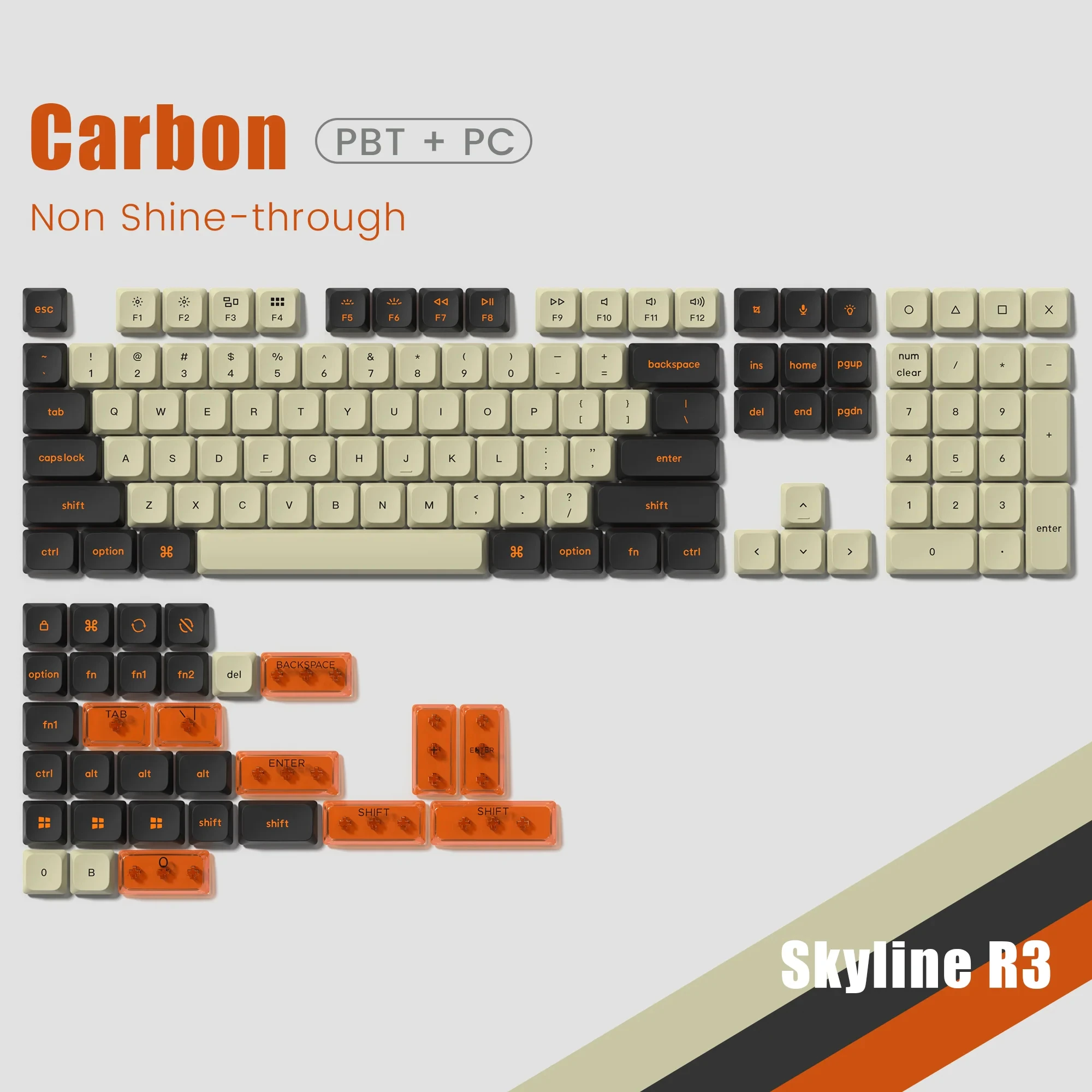 Low Profile PBT Keycaps - Custom Double Shot Slim