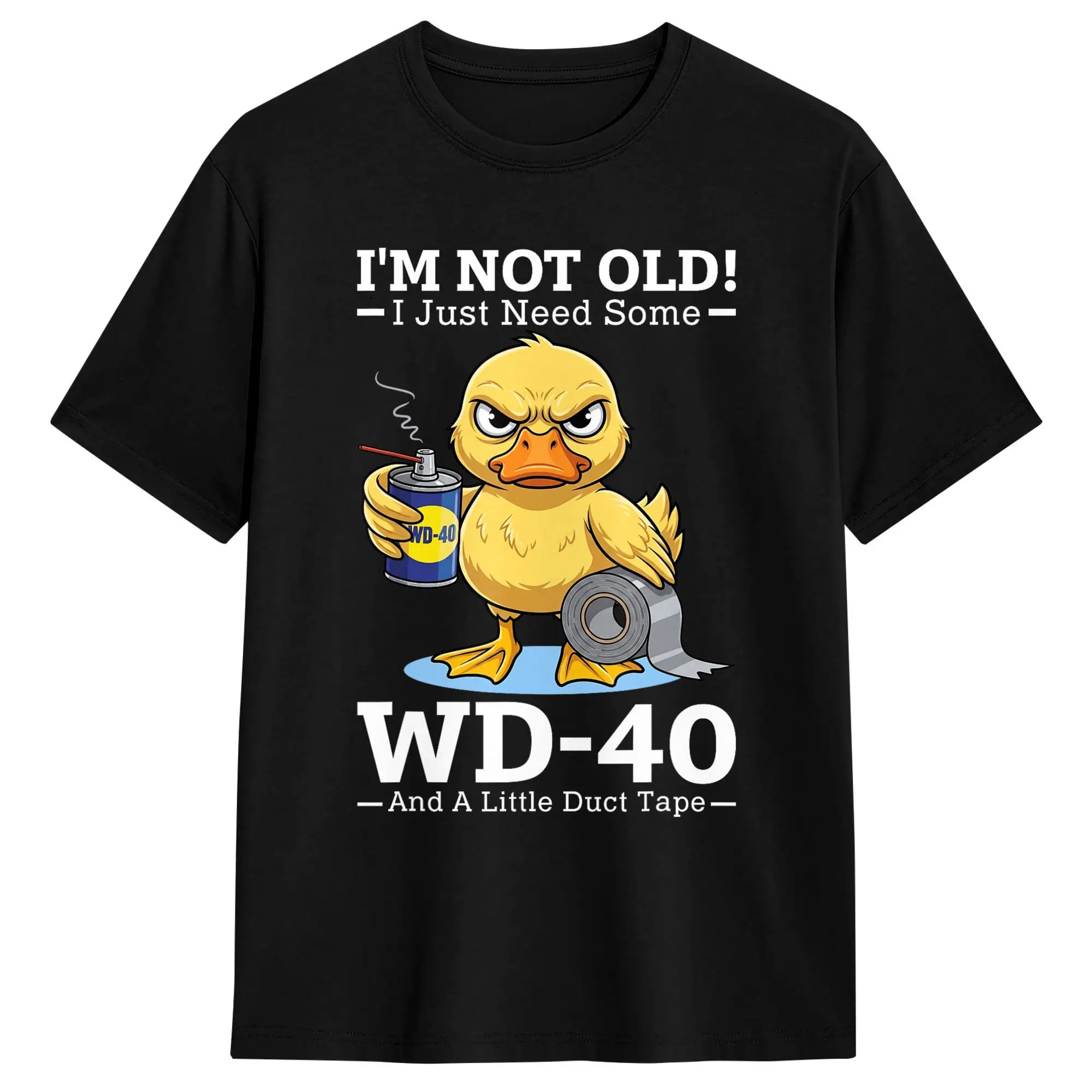 Ich bin nicht alt, ich brauche nur ein bisschen WD-40 und ein wenig Klebeband T-Shirt Harajuku T-Shirts Kurzarm Street Style Tops Sommer Baumwolle