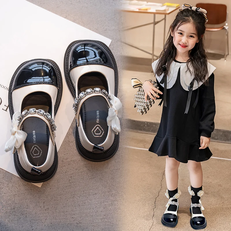 

Small Shoes for Girls Spring and Autumn Children Princess for Little Girls Soft Soled Single Shoes 2024 New Women's Shoes
