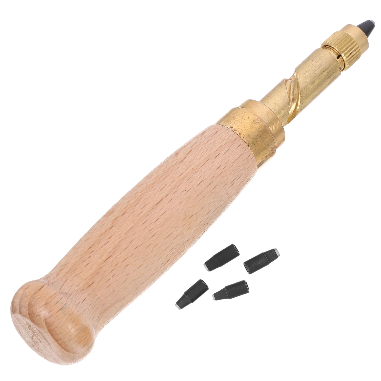 

6 Pcs Adjustable Screw Hole Punch Tool Paper Punch Craft Punches Bookbinding Tool Wood Handle 6 Tips 15mm 2mm 25mm 3mm