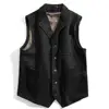 Corduroy Men Vest Cotton Light Brown New Style Notched Lapel Solid Color With Pockets Gilet For Male Clothing жилетка 4