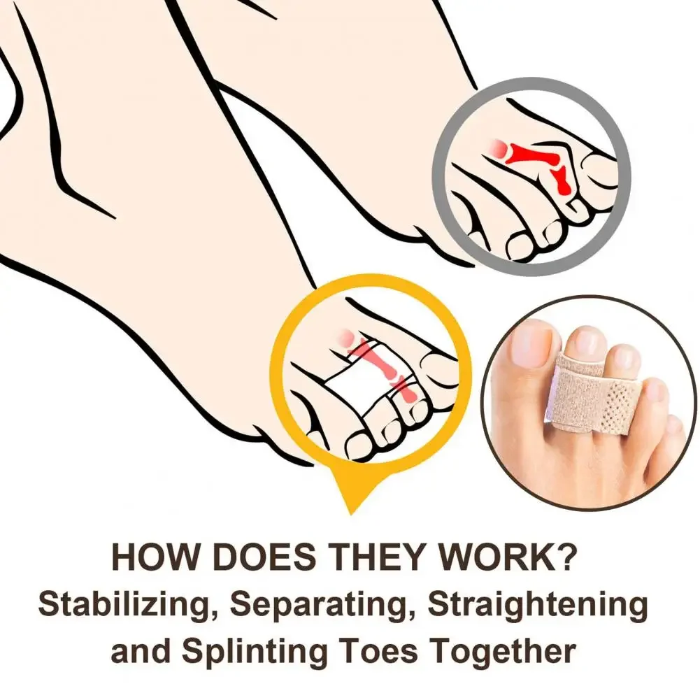 Toe Finger Straightener Hammer Tape Hallux Valgus Corrector Bandage Toe Separator Splint Wraps Foot Care Supplies 6/12/24/50Pcs