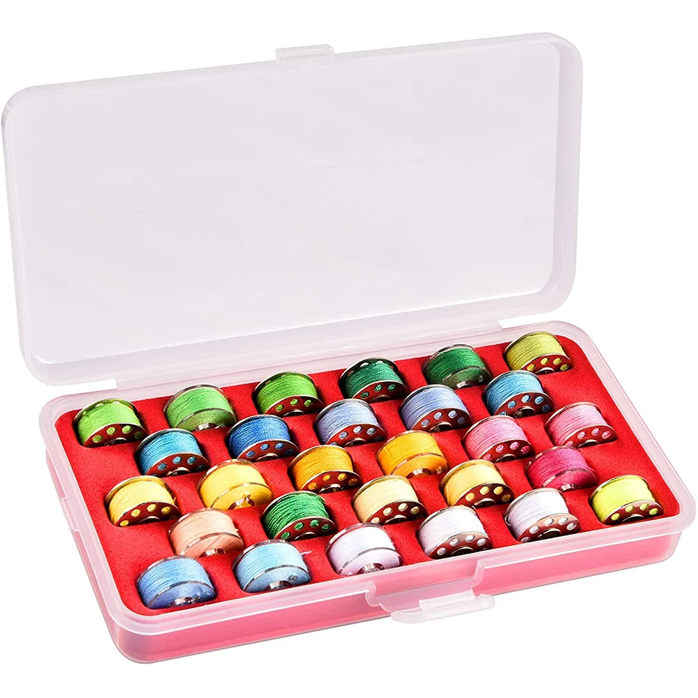 28PCS Sewing Machine Bobbins Thread with Storage Case Multicolor