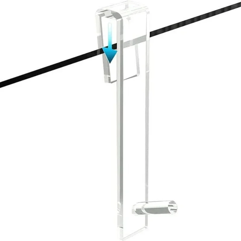 Shower Door Hooks 7-inch Clear Acrylic Extended Over Door Hooks for Bathroom 0.47-in Frameless Glass Door Tool Free Shower Towl 5