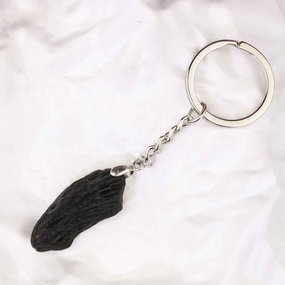 Black Irregular Stone Keychain For Women  Key Rings On Bag Car Jewelry Party Friends Gift