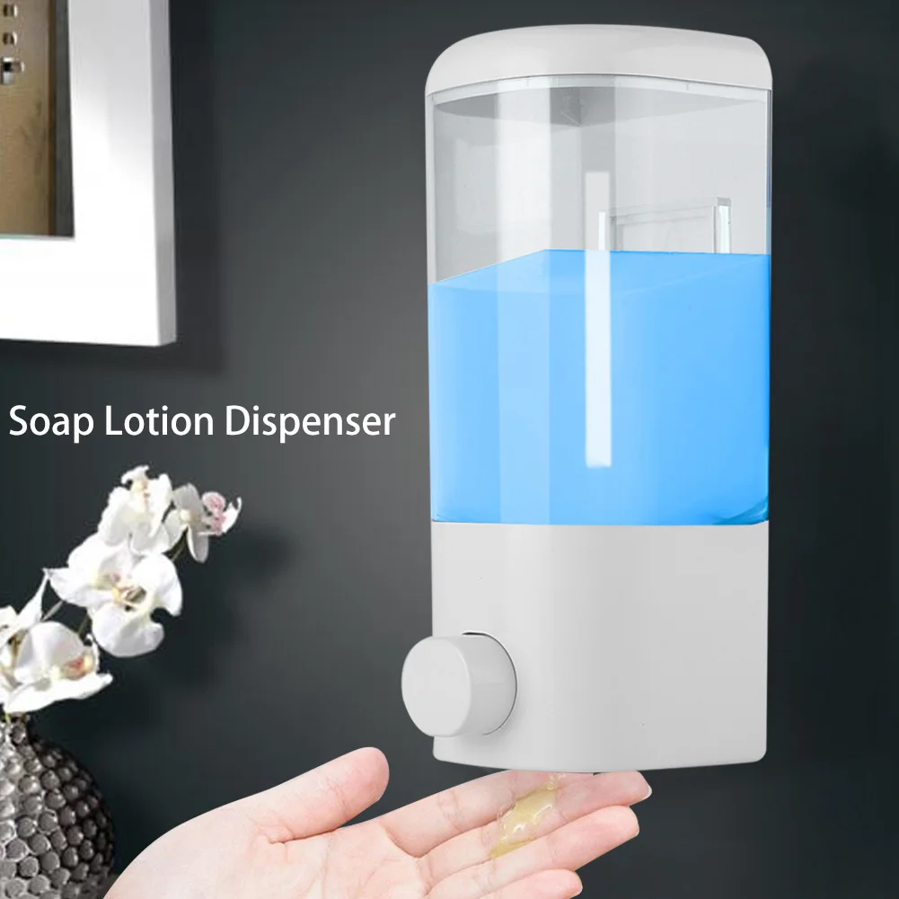 

500ml Bathroom Hotel Shower Gel Box Wall Mounted Plastic Soap Liquid Shampoo Lotion Manual Dispenser