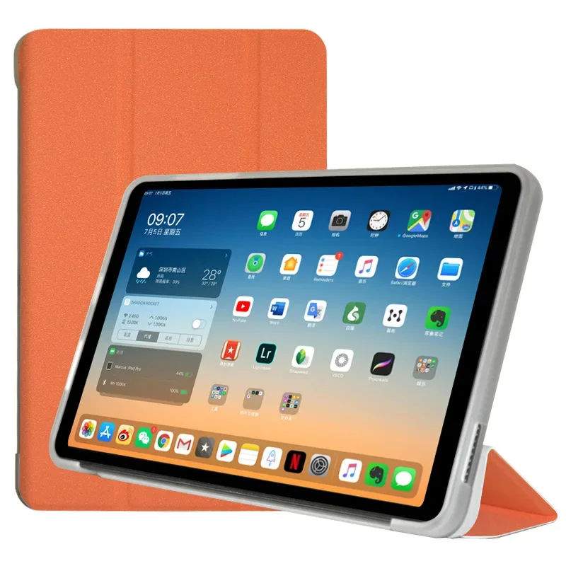 Slim Tri-Folding Stand Cover Case with TPU Back Shell