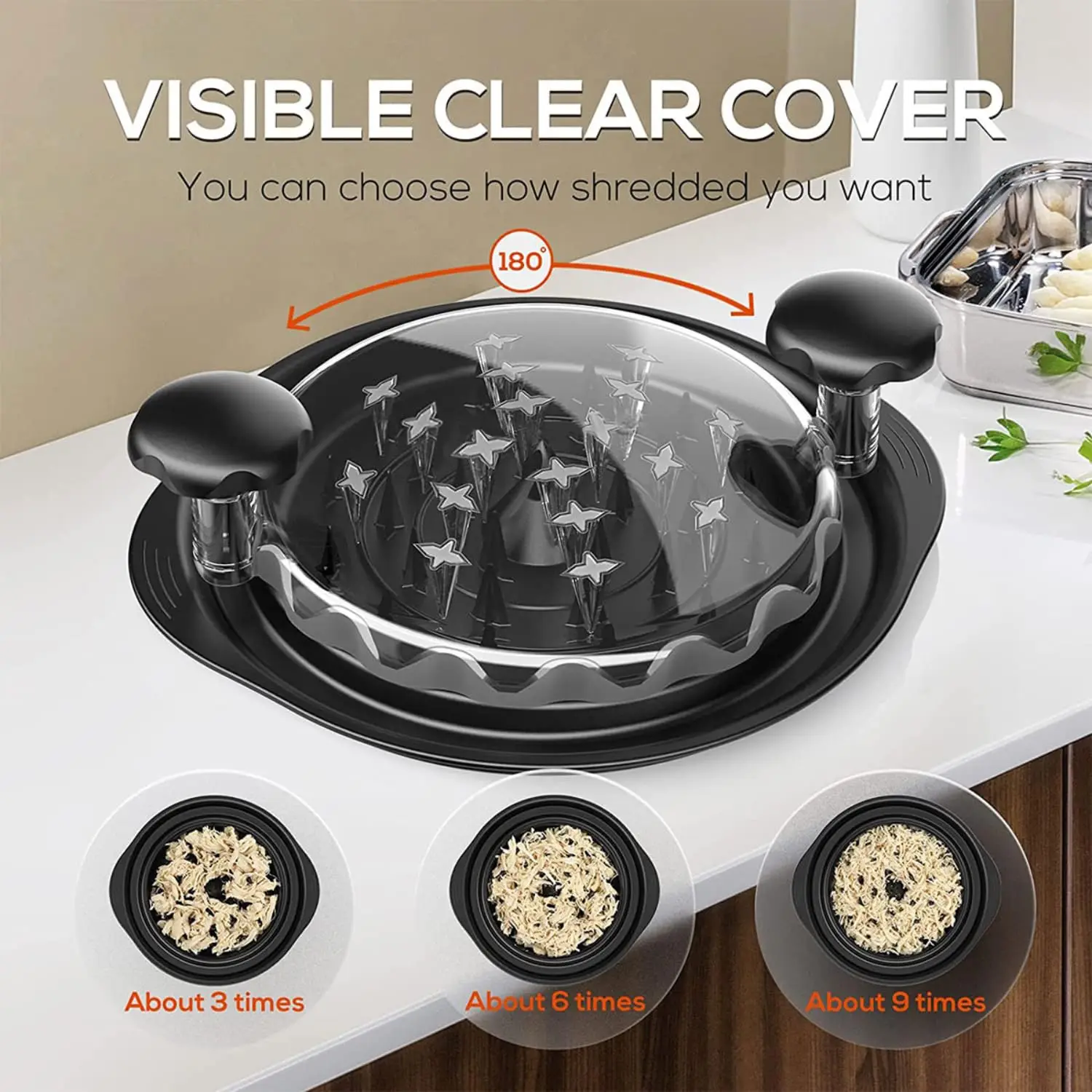 Chicken Shredder Chicken Shredder Tool Twist Visible Chicken Breast Shredder Meat Chopper Kitchen Essentials Gadgets BPA Free Anti-Slip