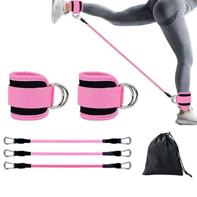 Ankle Straps Resistance Bands Exercise Equipment Ankle Set Fitness Workout Weight Yoga Elastic Fitness Band for Gym TLD01
