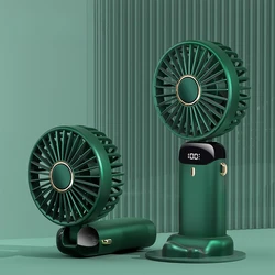 Compact 3 - in - 1 Foldable Mini Fan with 5 Speeds for Handheld, Neck - Mounted, or Desktop Use (Green)