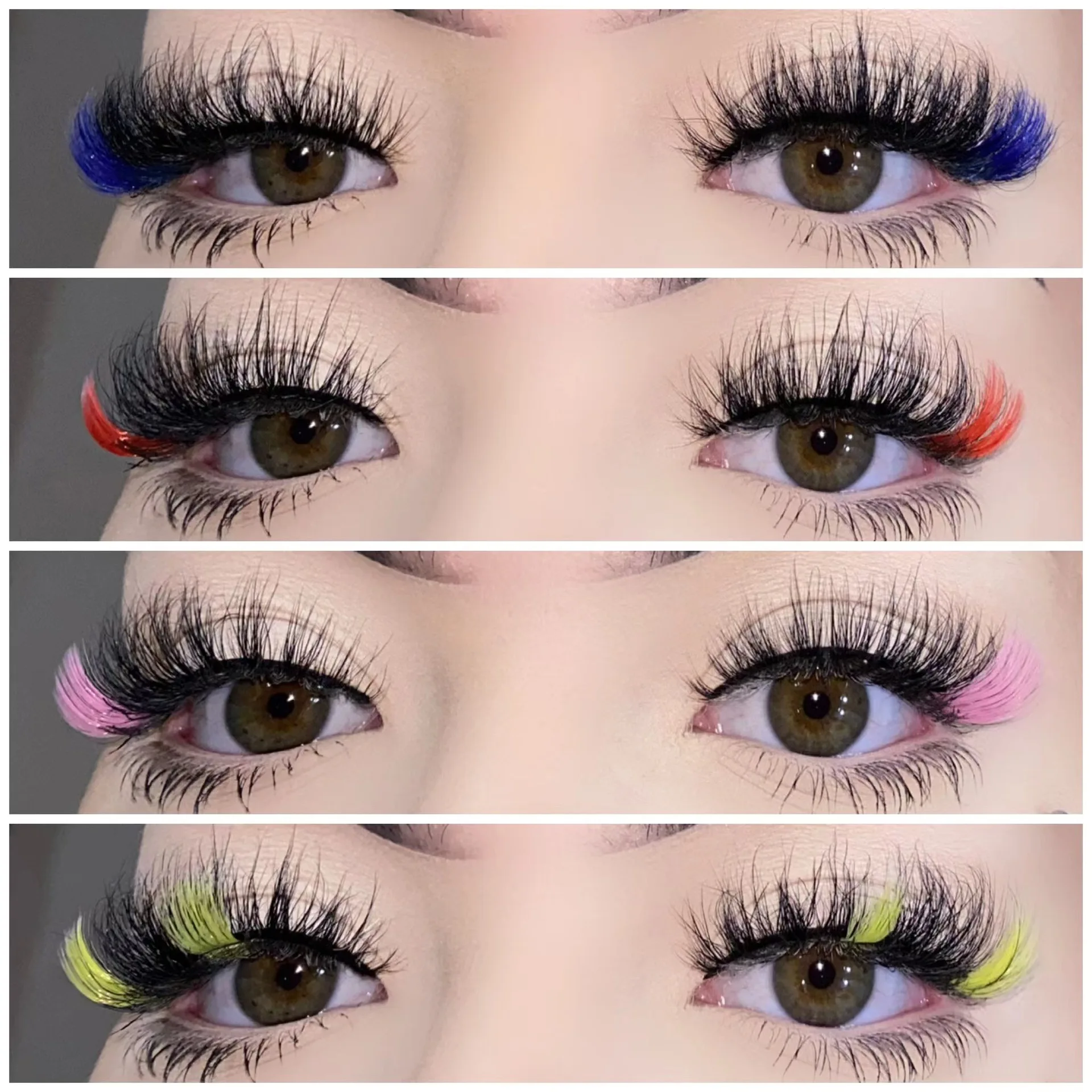 

New 15/20 colorfull mink false eyelashes holiday eyelashes lash extension supplies beauty wholesale