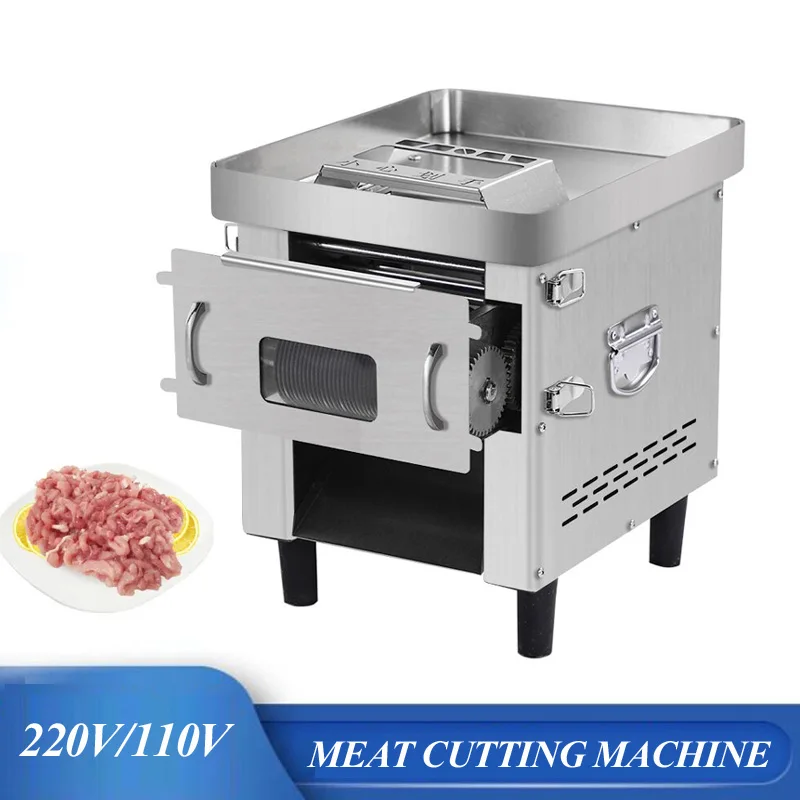 

Stainless Steel Meat Cutter Commercial Desktop Slicer Fully Automatic 220V 850W Vegetable Cutter Meat slicing machine