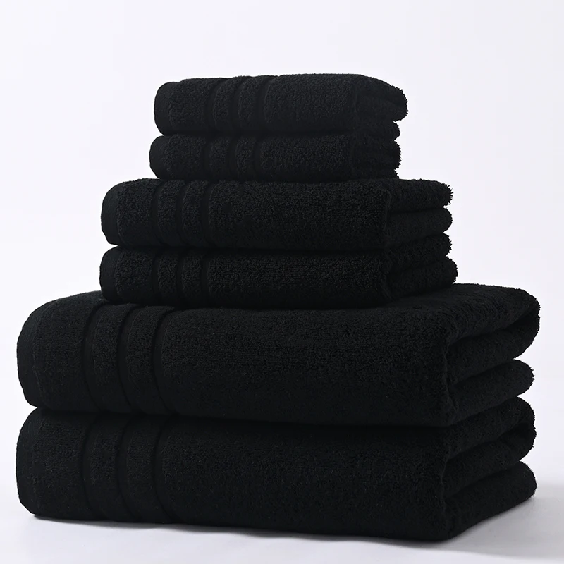 Bath Towels 6/8PCS Adult Bathroom Cotton Super Absorbent 2 Wash Towel 2 Hand Bath Hotel Spa Beauty Salon Grey Cotton Towel