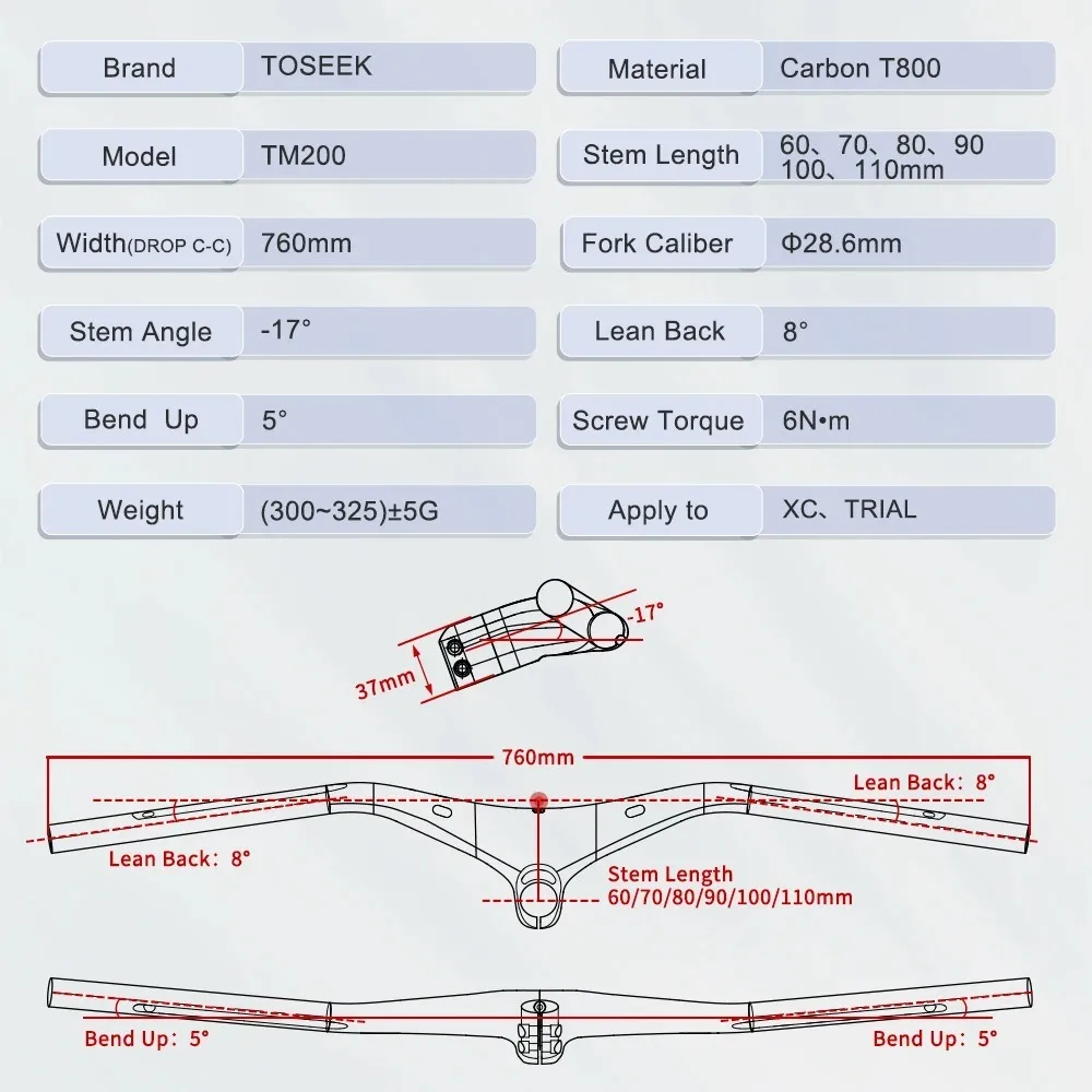TOSEEK MTB ī ڵ, 17   ̾  ڵ, Ŷ ,   ǰ  28.6mm, TM200