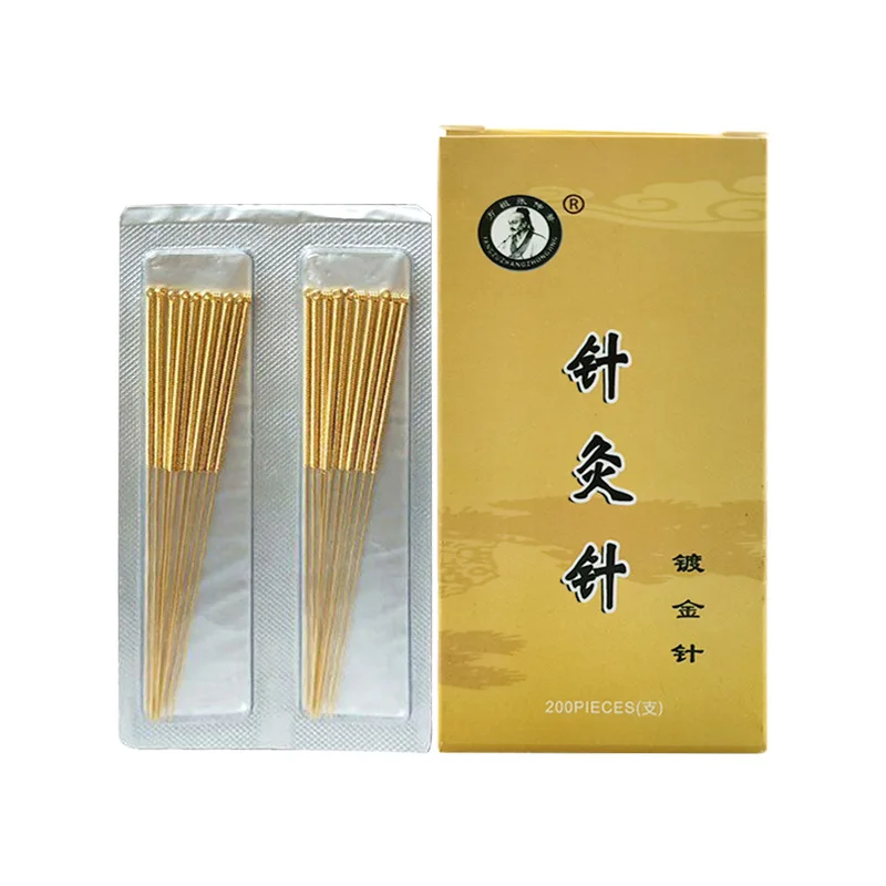 Full goldplated acupuncture needles Chinese medicine gold needle