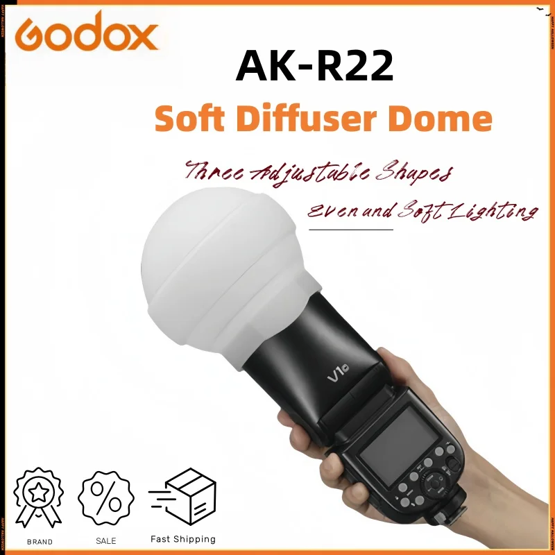 Flash Diffuser Godox AK-R22 Silicone Softbox Portable Camera Reflector Small Soft Light Ball Photography Lighting Kit