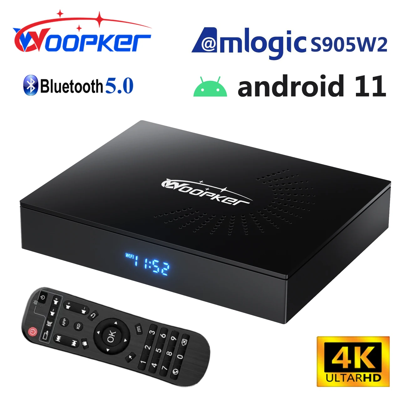 

Woopker ATV KW2 Amlogic S905W2 Android 11 Smart Tv Box Supports Google AV1 2.4/5G WIFI 2G16G 4G32G 64G 4K Set Top Box