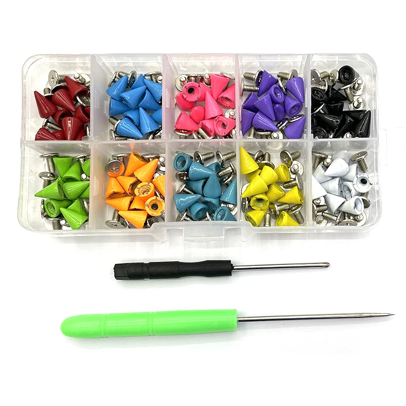 

10 Kinds Colorful Paint 7*10mm Punk Rivets Buttons Goth Style Newt Zinc Alloy Buckle Belt/Bag/Shoes/Hat Decorative Accessories