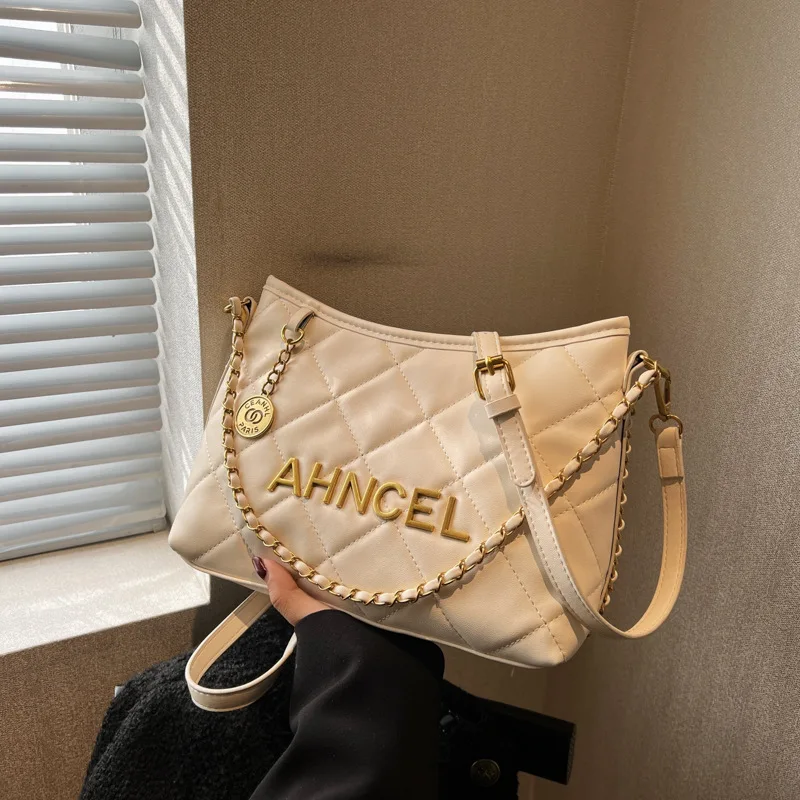 Women's Bucket 2024 New Fashion Bags All-Match Underarm Diamond Plaid High-Grade Shoulder Messenger Bag