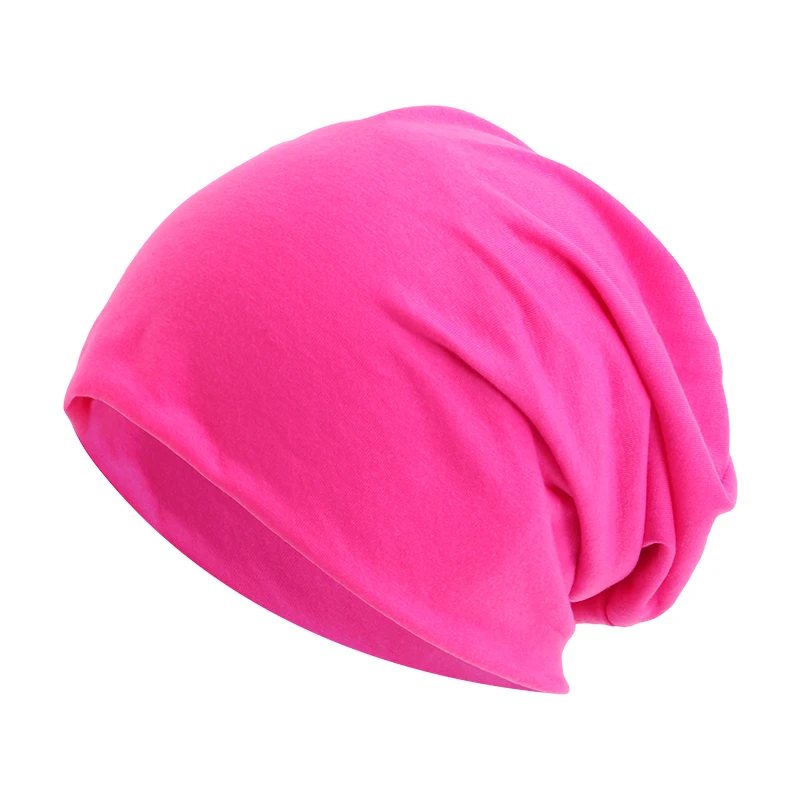Beanie Cotton Hat for Women Man Autumn Winter Elastic Casual Solid Color Slouchy Chemo Cap Riding cap Running cap 5