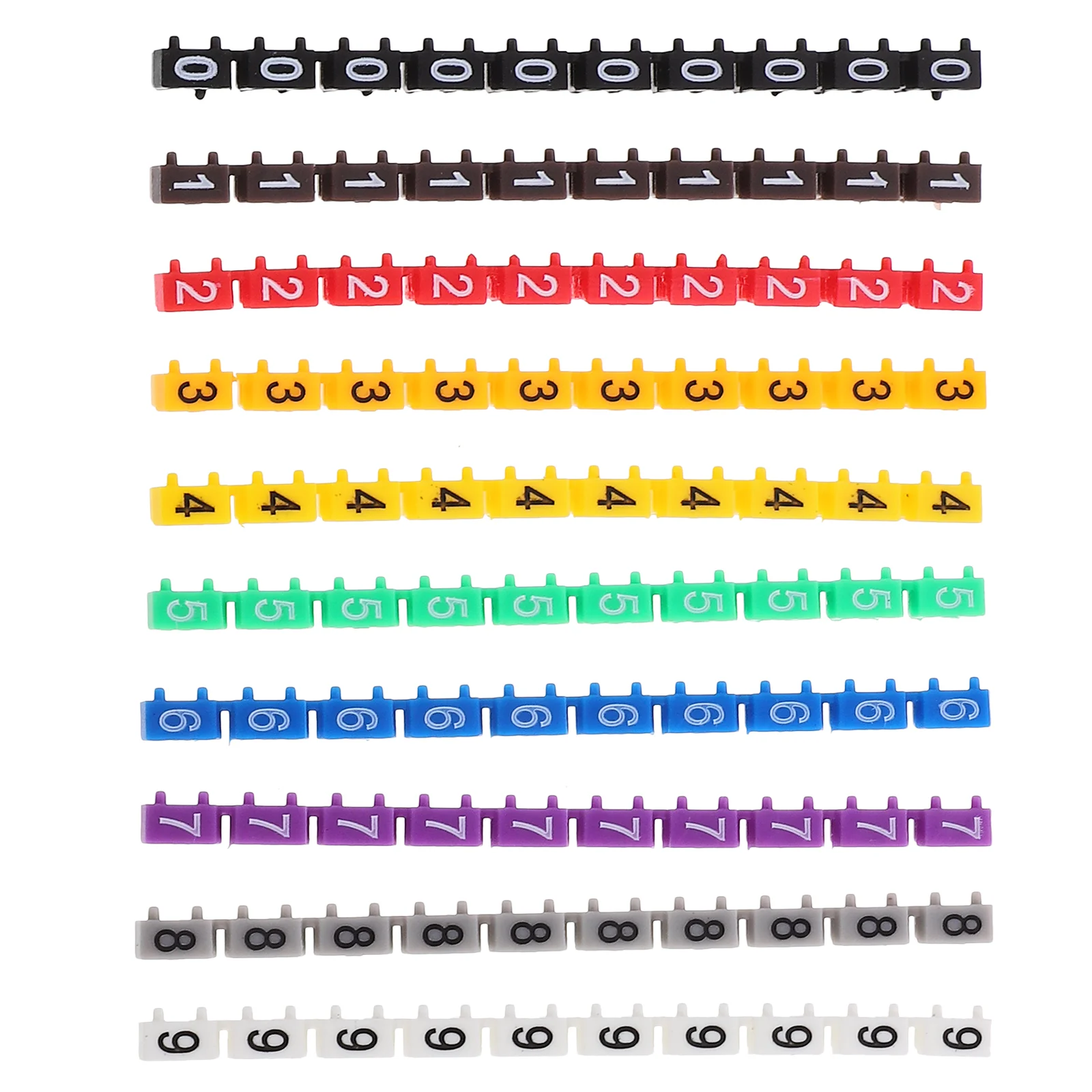 

100pcs Colorful Cable Marker 0-9 Coded Number Labels Colorful Identification Tubes