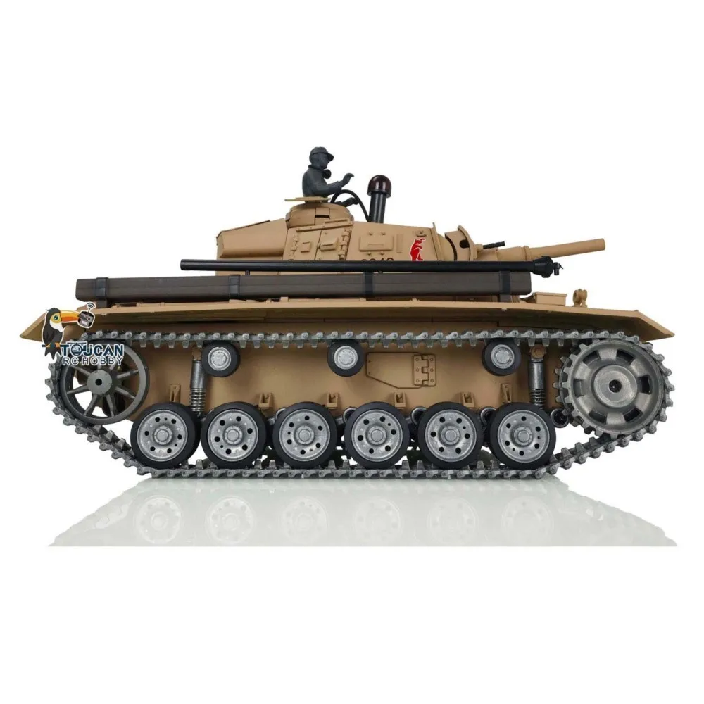 헹롱 1/16 7.0 커스텀 팬저 III H RTR RC 탱크 3849 메탈 트랙 휠 무선 조종 차량 TH17369