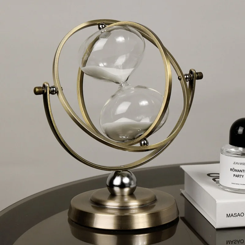 Sand Timer Liquid Hourglass Timer Colored Hourglass Creative Globe Timer Nordic Sand Clock Retro Sandglass Time Hourglass Desktop Decor Luxury Living Room Decoration Home Ornament