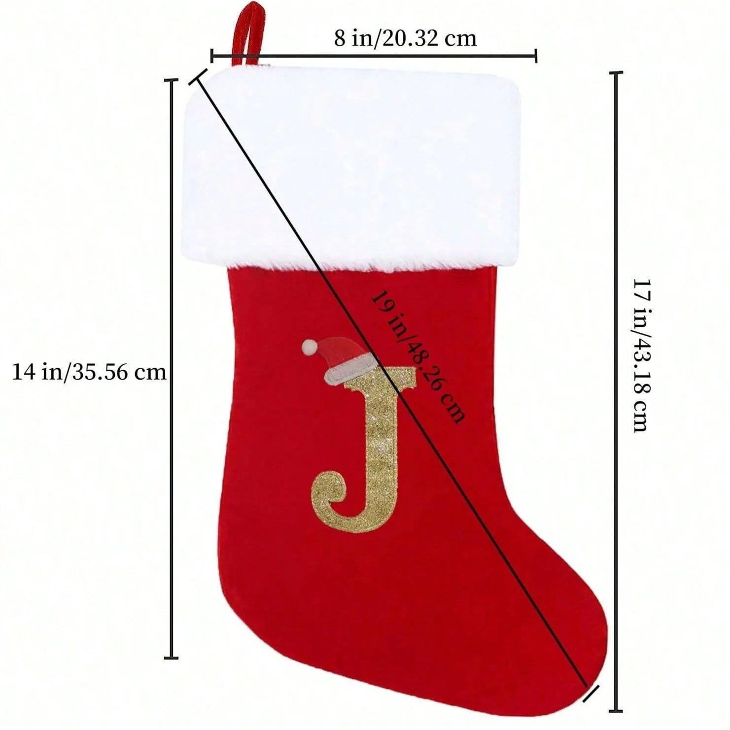 20 Inches Knit Monogram Christmas Stockings，Christmas Stockings Large Monogram Xmas English Letters Hanging Stockings