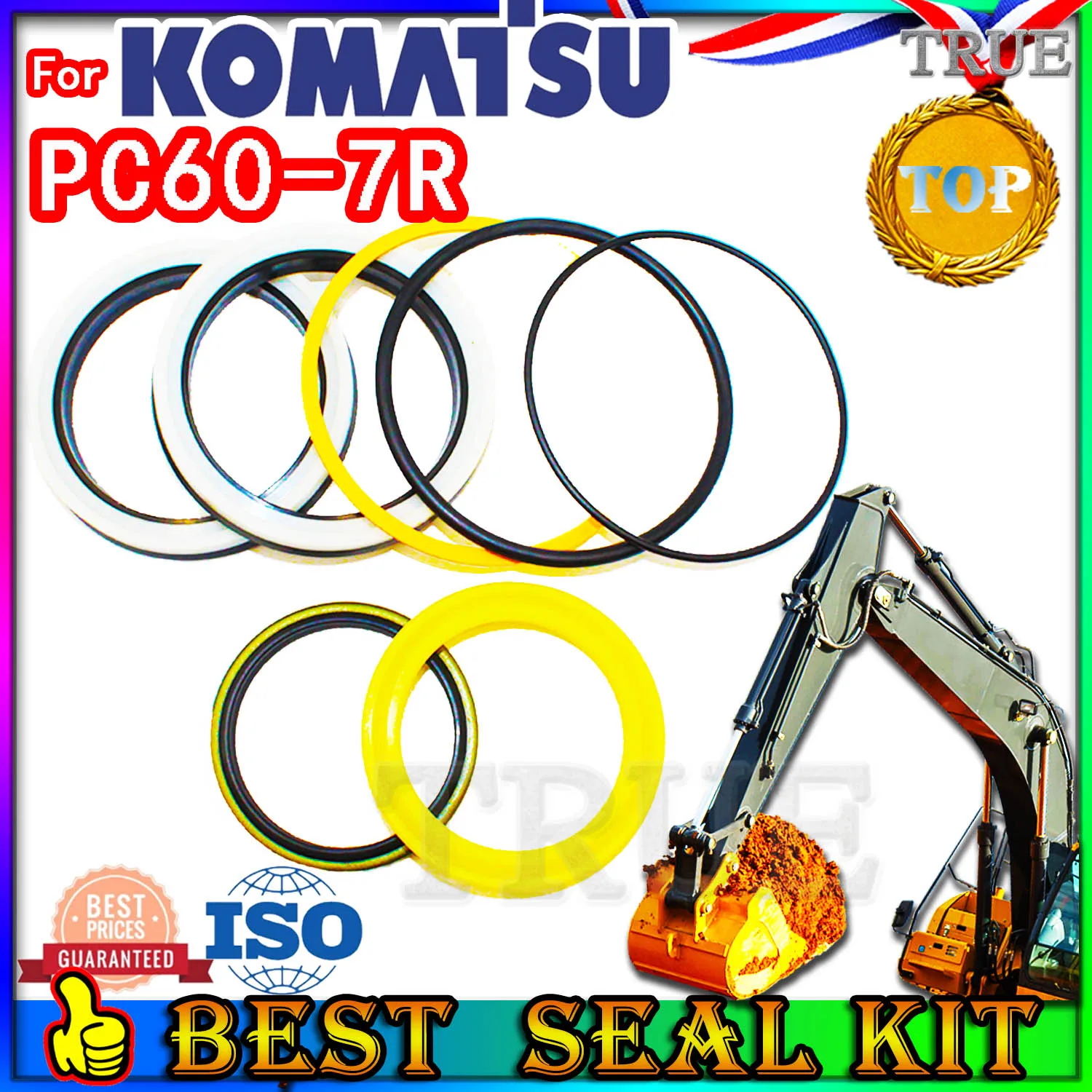 

For KOMATSU PC60-7R Oil Seal Repair Kit Boom Arm Bucket Excavator Hydraulic Cylinder PC60 7R gearbox Mojing Fluoro rubber Main