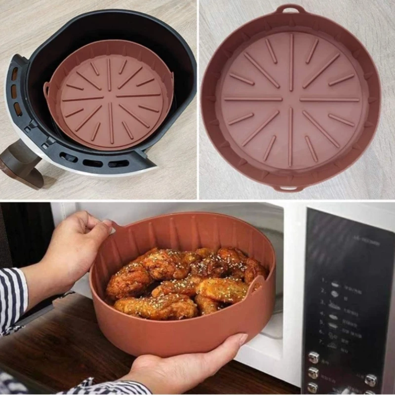 

AirFryer Disposable Paper Silicone Pot Grill Pan Reusable Silicone Pot Baking Tray Pad Cake Baking Pans Kitchen Accessories