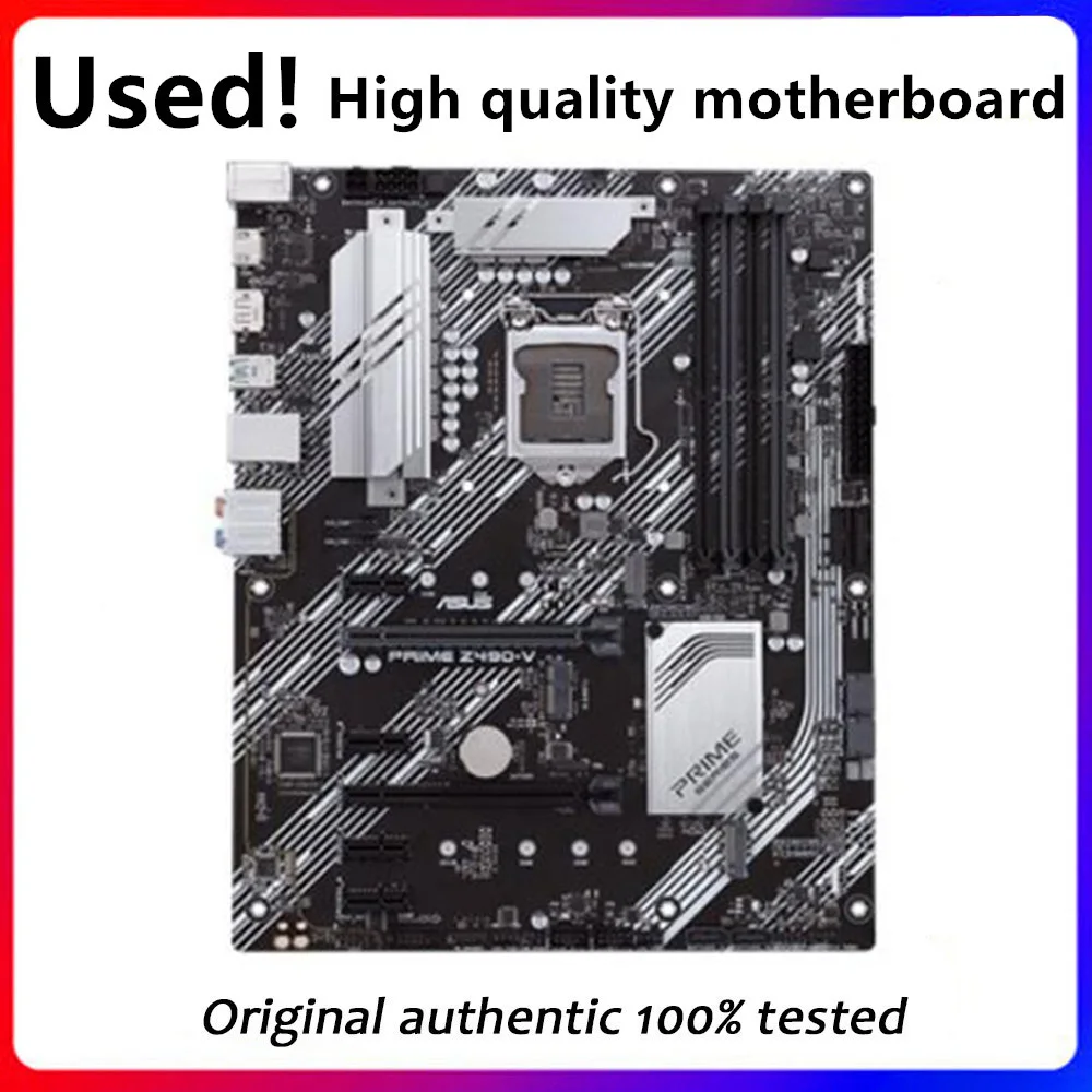 Utilizzato Per Asus Prime Z490-V Desktop Originale Per Scheda Madre Intel Z490 Ddr4 Pci-E4.0 Supporto Lga 1200 I9 10900K 10Th Cpu
