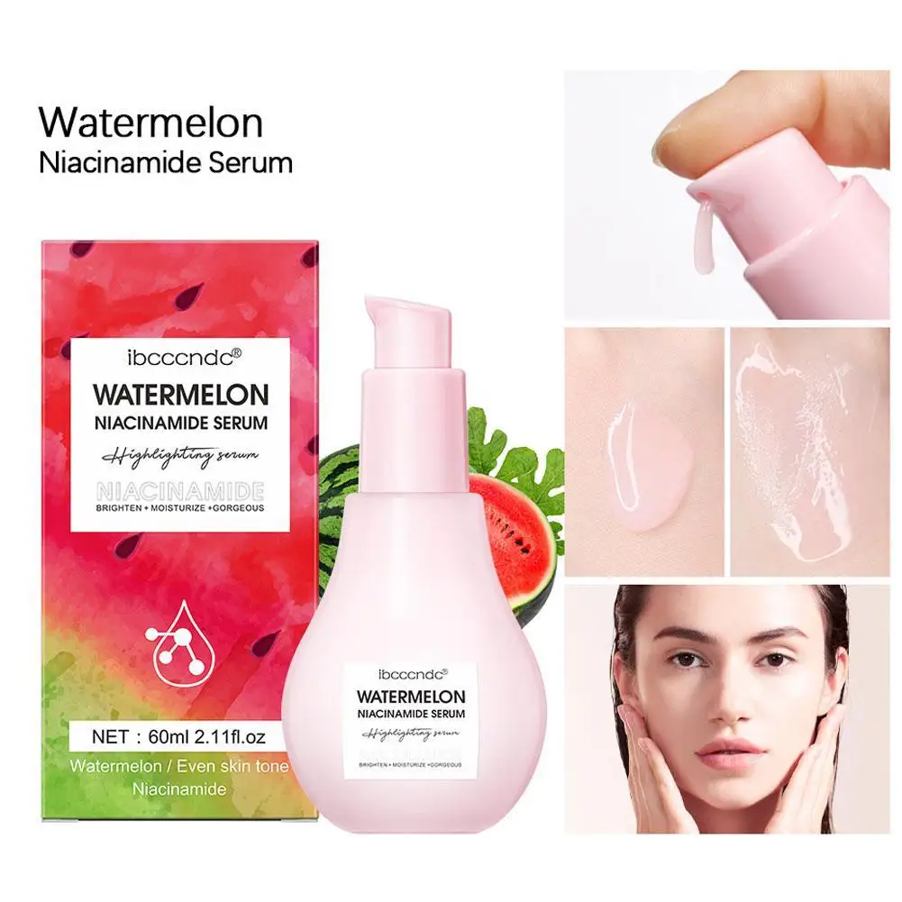 60ml Watermelon Glow Niacinamide Dew Drops Hydrating Serum Lightweight Facial Serum Priming Liquid Essence