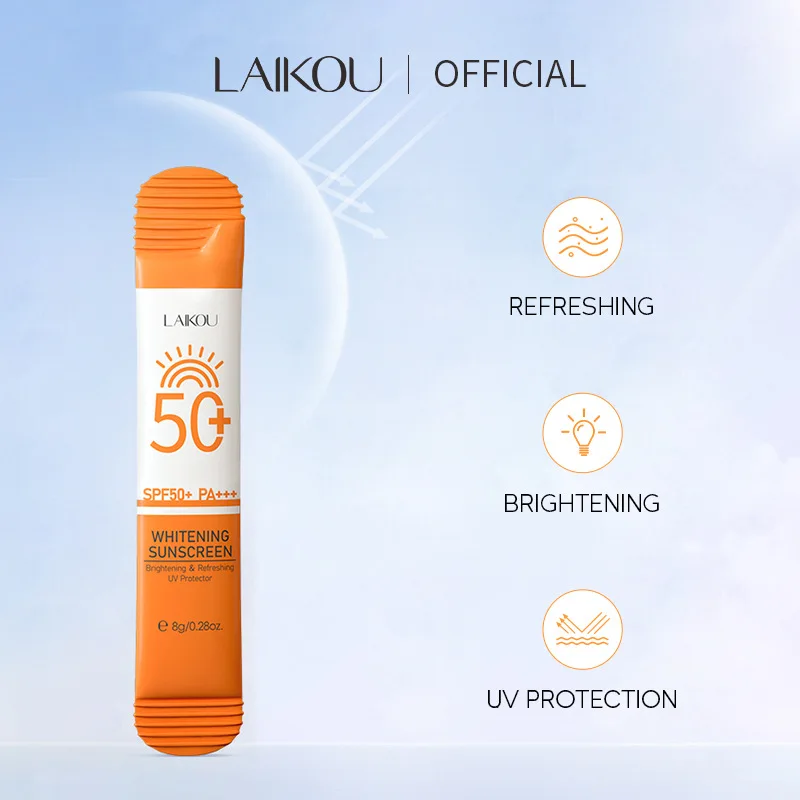 10pcs LAIKOU SPF 50 Sunscreen Long Lasting UV Protector Sunblock Moisturizing Skin Protective Cream